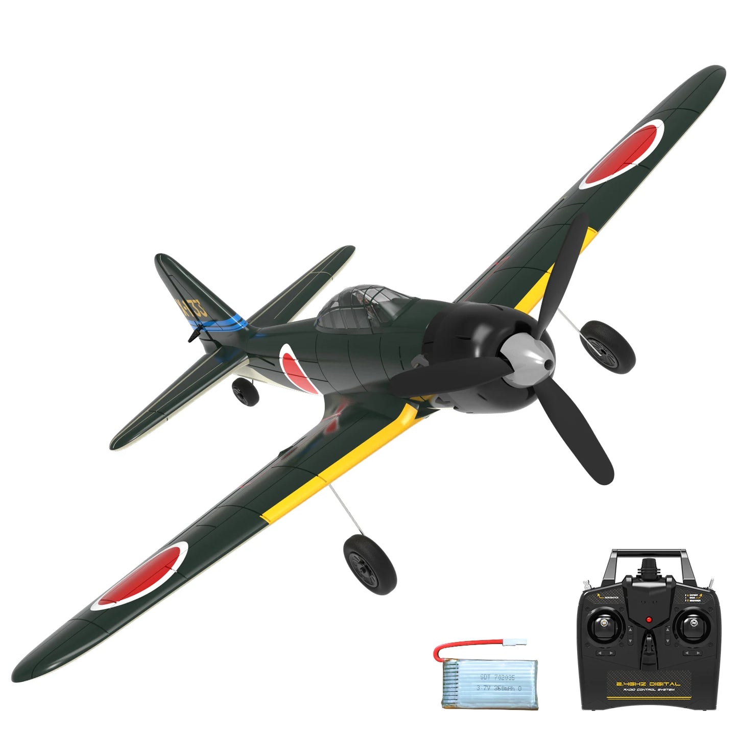 EZ Volantex New Spitfire RC Plane EPP 400mm Wingspan RC Fighter One Key Aerobatic 2.4G 4CH RTF Warbird Plane