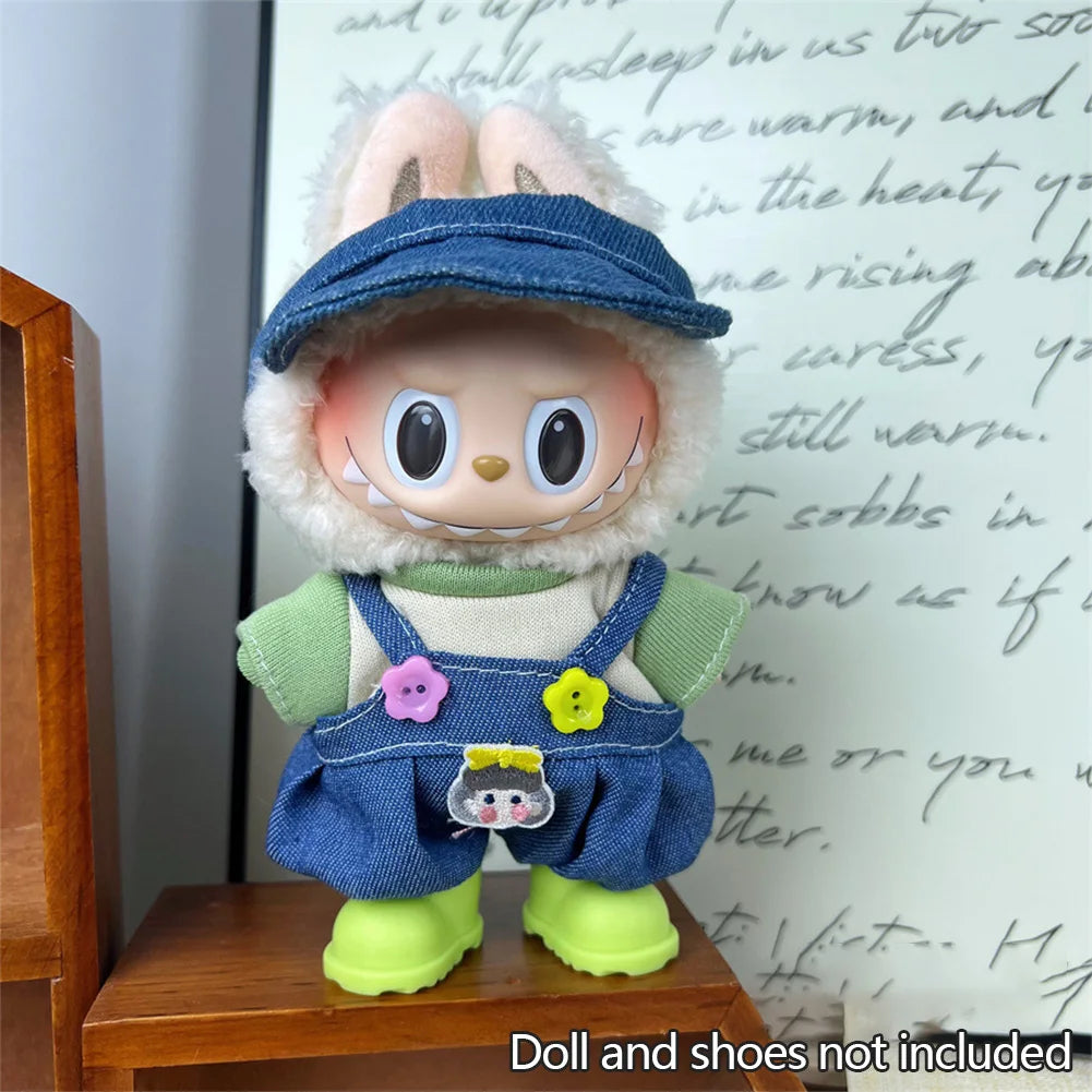 EZ 17cm Mini Plush Doll'S Clothes Outfit Accessories For Korea Kpop Exo Labubu Idol V1 V2 sweater headband set Clothing Gift