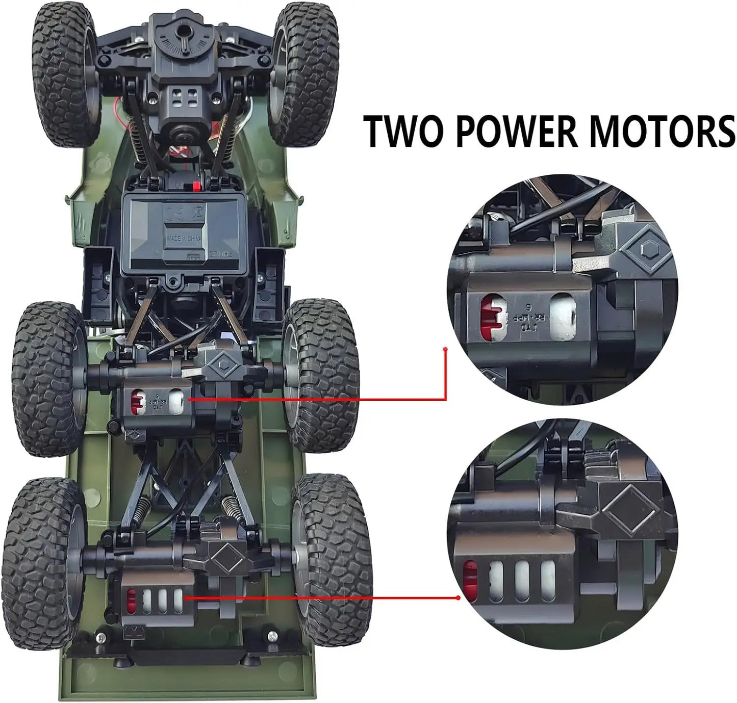 EZ RC Military Truck 6x6 Road Remote Control Car 1/16 Scale Remote Control Truck 4WD All Terrain Rock Army Transport Vehicle Toy Ve