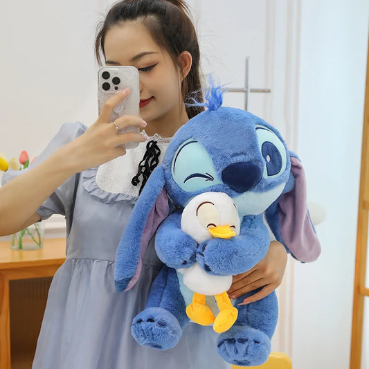 EZ Disney 30cm Lilo And Stitch Plush Toys Anime Plushie Stich Dolls Kawaii Donald Duck Ornaments Stuffed Gift Kids Christmas Gift