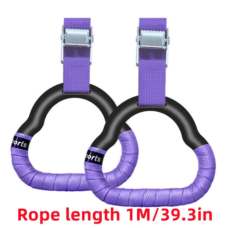 EZ Gymnastics Rings Kid Sport Toy Non-Slip Gym Rings With Swing Adjustable Straps Pull-up Workout Gymnastics Fitness Equipment Toy