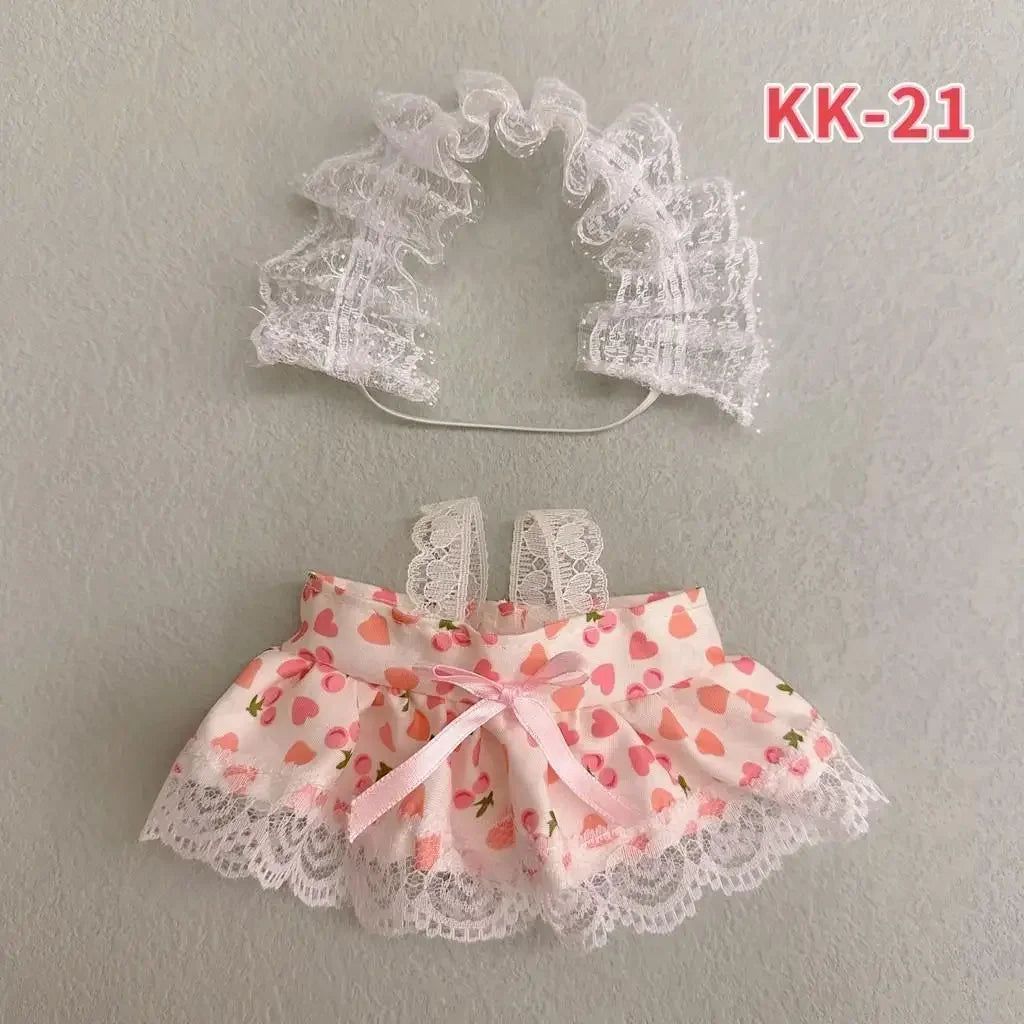 EZ 20cm Plush Doll'S Clothes Outfit Accessories For Korea Kpop Exo Labubu Idol Dolls Lolita set cute little princess skirt Clothing