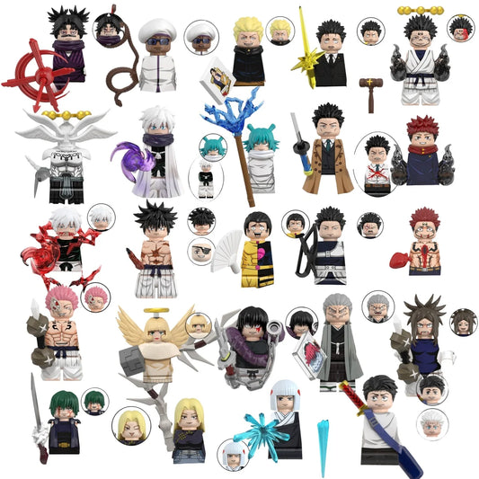 EZ Jujutsu Kaisen Anime Cartoon Gojo Satoru Itadori Yuj Fushiguro Megumi Okkostu Yuta Building Blocks Mini Action Figures Kids Toy