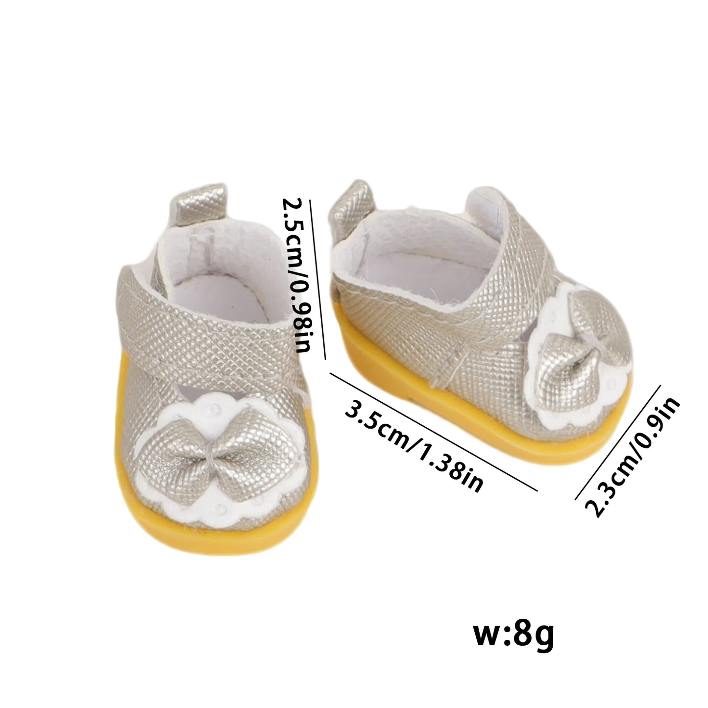 EZ 3.8cm Shoes For 17cm Labubu Dolls Cute Lovely Bowknot Mini Shoes For V1 V2 Labubu Dolls Cotton Doll Toy Accessories Girl's Gift