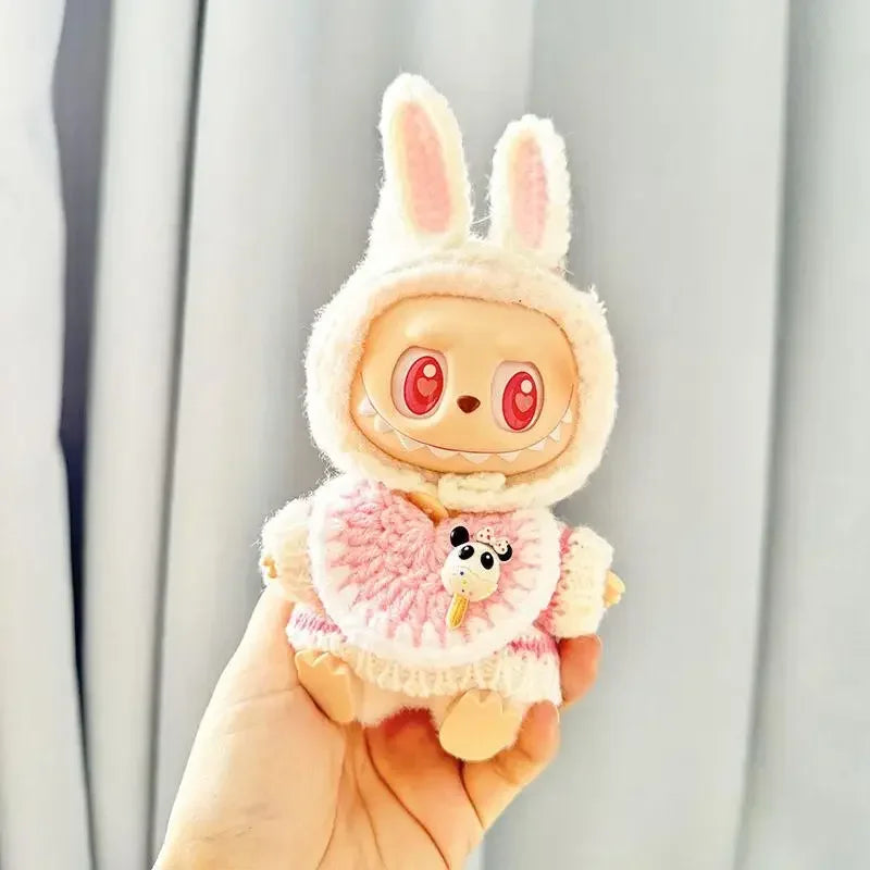 EZ 17cm Mini Plush Doll'S Clothes Outfit Accessories For Korea Kpop Exo Labubu Idol V1 V2 sweater headband set Clothing Gift