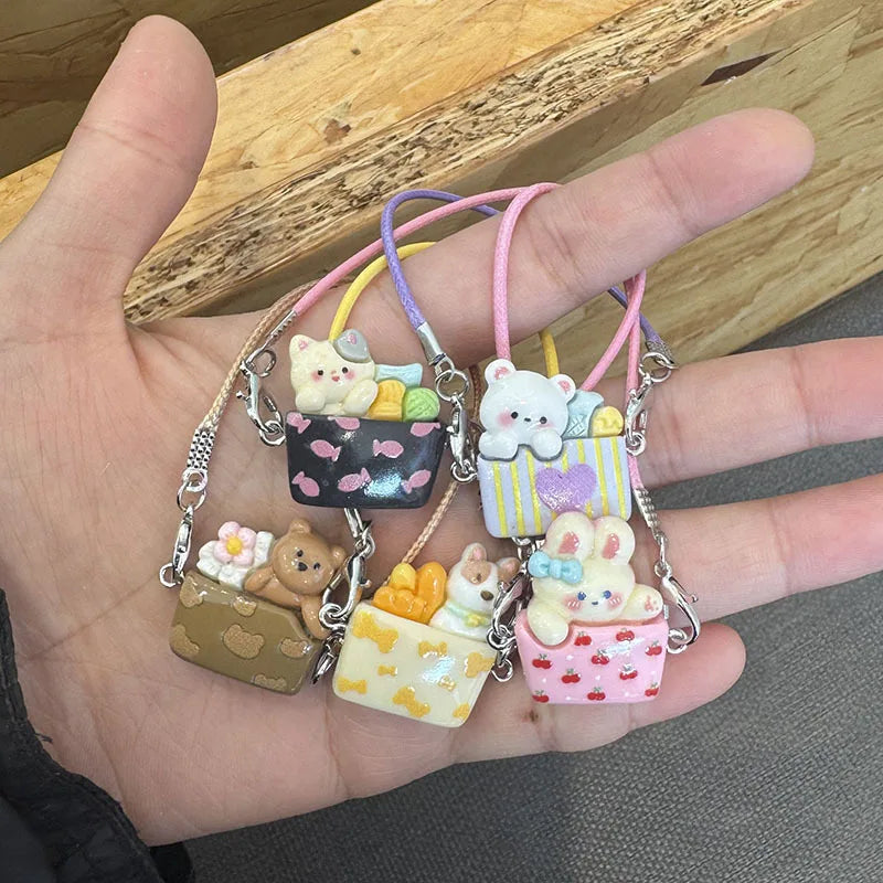 EZ Labubu Doll 15-17cm Mini DIY Pet carrying bag Dress Up Plush Toy Accessories Dollhouse Hanging Neck Accessories Dollhouse Pendan