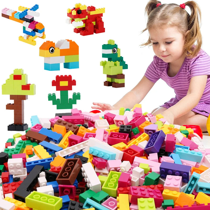EZ 1000 Pieces DIY Creative Building Blocks Bulk Sets City Classic Bricks Assembly Brinquedos Educational Toys for Children