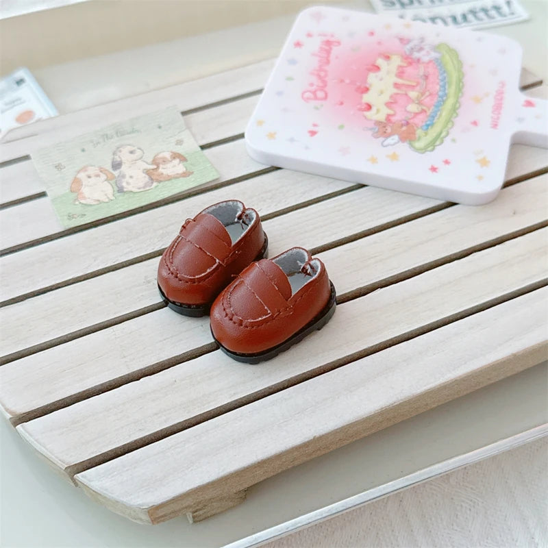 EZ For 17cm Labubu Mini Doll Clothes Outfit Four-leaf Flowers Hat Overalls Clothes Loafer Shoes Doll Accessories Sitting Party