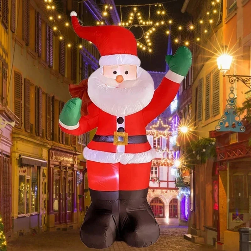 EZ Backpack Santa Claus Christmas Decoration Inflatable Toys With LED Light 1.8M Inflatable Model Holiday Gift Indoor Outdoor Decor