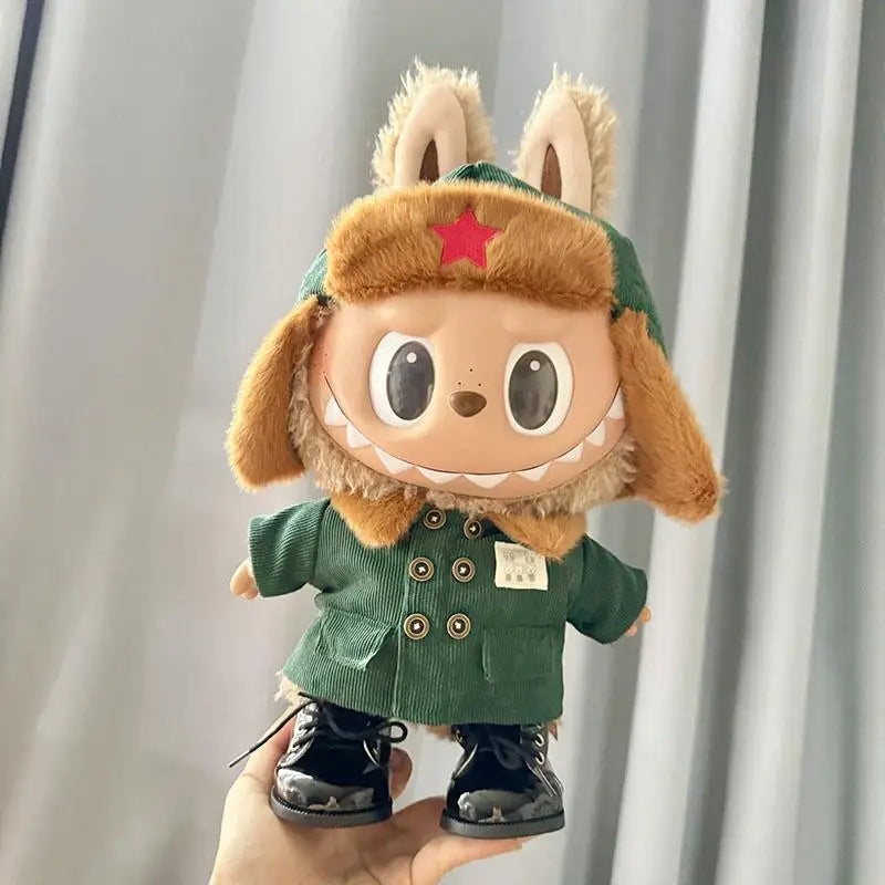 EZ For 38 Cm Labubu plush doll clothes outfit doll MOKOKO coat rabbit ear strap skirt set  Accessories Cute Decoration