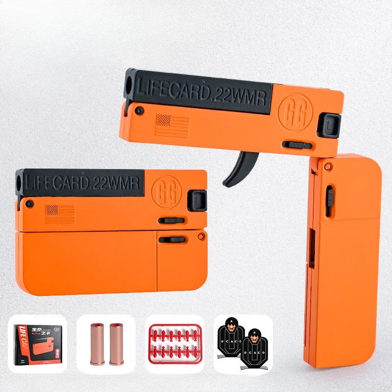 EZ 2.0 Upgraded Lifecard Alloy Folding Toy Blaster Shooting Model For Adults Kids Boys Birthday Gifts