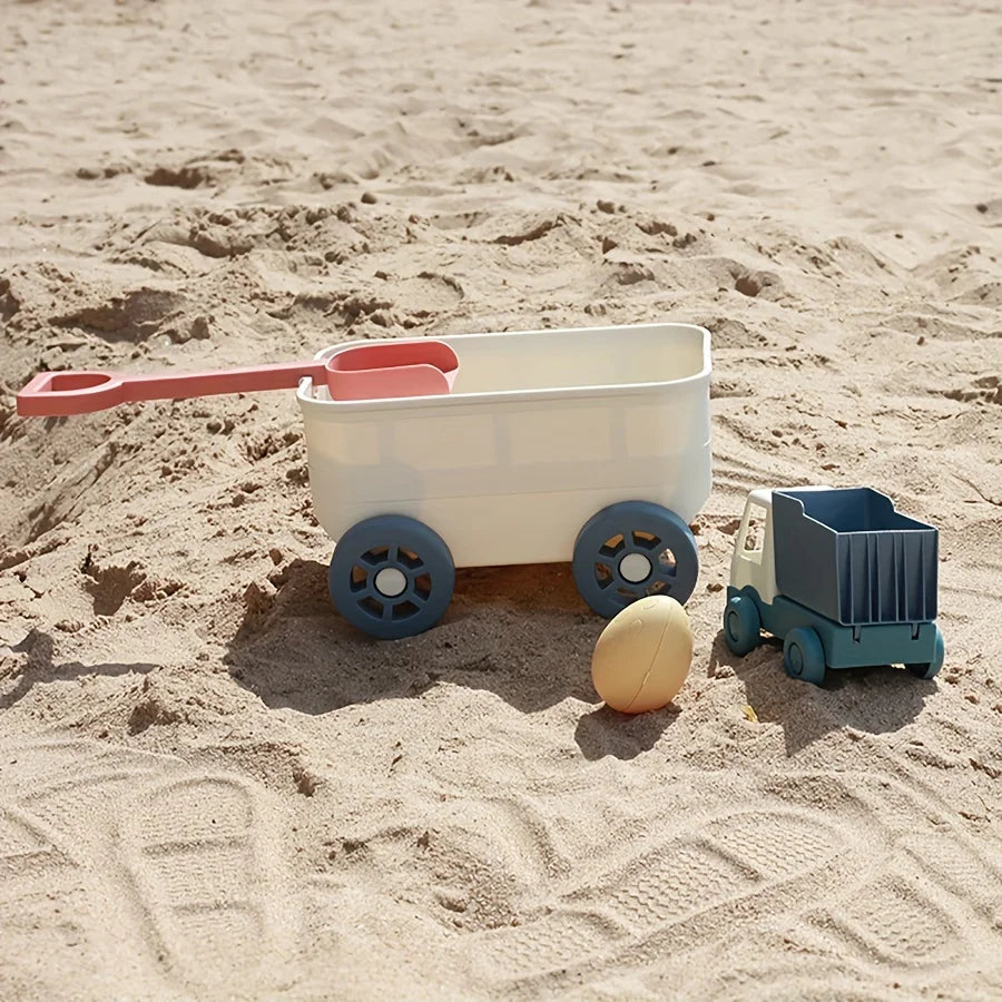 EZ Beach Toys Sand Toys for Kids with Truck Car Sand Shovel Rake Sandbox Toys for Toddlers Kids Boys Cooking Pretend Play Kitchen