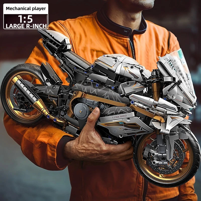 EZ TOYLINX Alloy Motorcycle Desktop Decorations 2045PCS Racing Building Block Model  Kid Toys Christmas Easter Festive Gift Giving