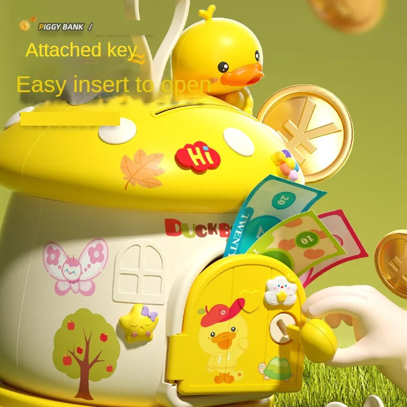 EZ Children Cute Cartoon Mushroom Molding Piggy Bank 3D Stickers for Creative DIY Desktop Ornaments Key Protection Gifts for Kids