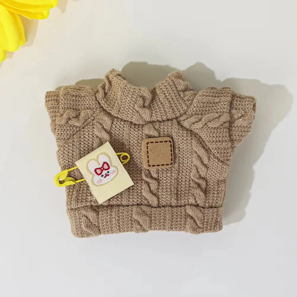EZ Doll Clothes Ropa Labubu For 17cm Labubu V2 V1 Labubu Winter Sweater Strawberry Love Pattern Kid Toy Gift