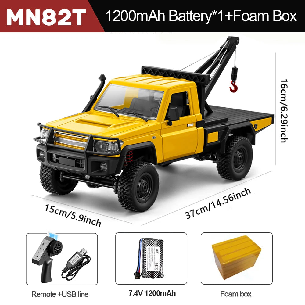 EZ MN82S RC Crawler 1/12 Full Scale LC79 RC Pickup Short Truck 4WD Remote Control Climbing Off-road Car Toys for Kids Adults Gifts