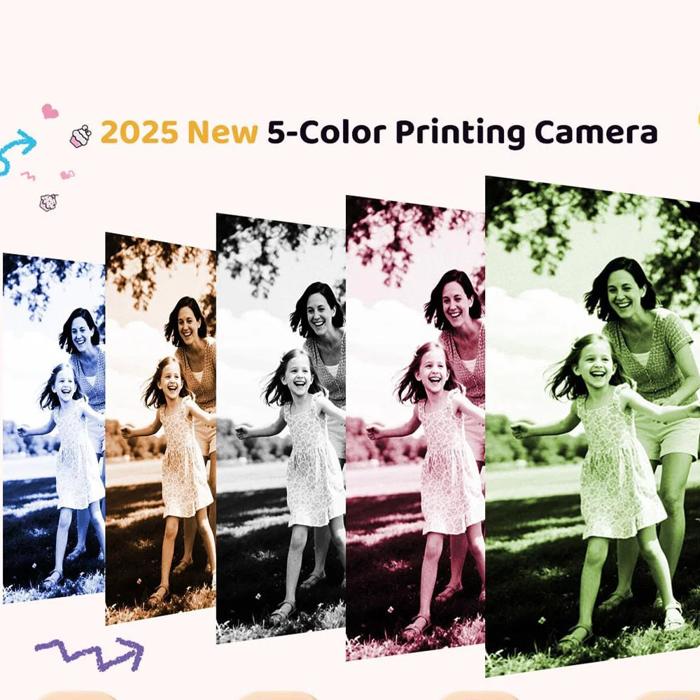 EZ Kids Instant Camera Color Printing Camera 32GB 1080P Thermal Print Toys Camera Print Photo Video Games Music Children Gift