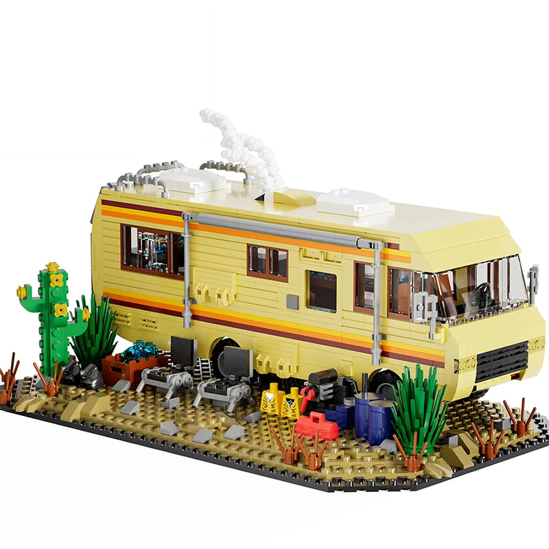 EZ Technical Breaking Bad RV Adventure Camper Bus Car Model Building Blocks Fit Car Vehicle Assemble Bricks Toys For Boys Avid Fans