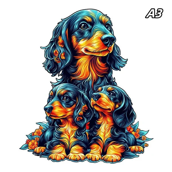 EZ Jigsaw Puzzle Mysterious Animal Puzzles Dog Puzzles Gift for Adult Kids Educational Fabulous Gift Interactive Games Wooden Toys