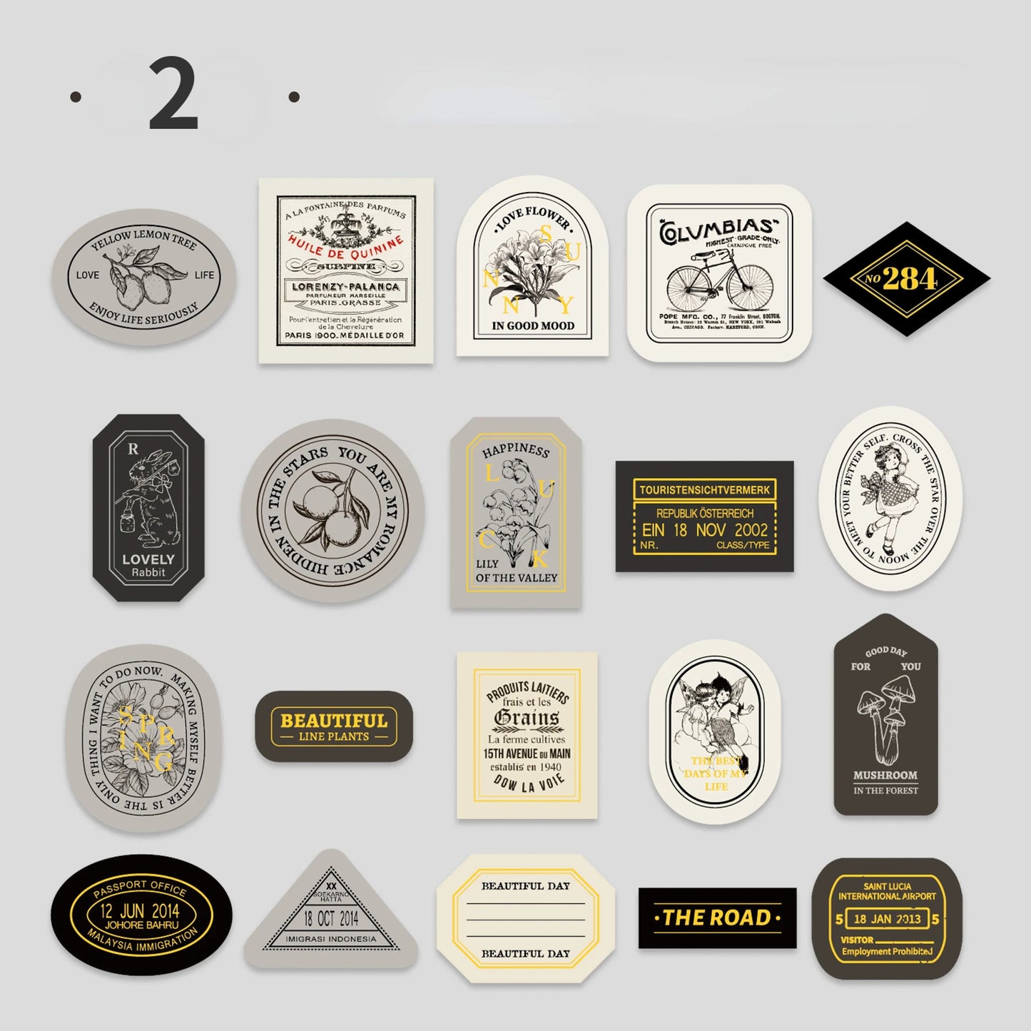 EZ Mr. Paper Light Retro Label Box Stickers Writable Sealing Sticker Decoration Handbook Stickers Aesthetic Stationery 40pcs/box