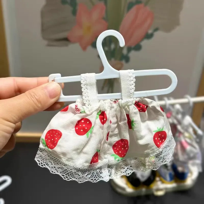 EZ Labubu Mini Clothesse Hanger 10pcs/Set Used for Labubu and Other 17 Cm Dolls Shoe Rack Doll Accessories Children's Toys