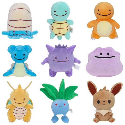 EZ Pokémon Plush Toy Oddish Charmander Eevee Ditto Lapras Dragonite Magnemite Omanyte Cute Stuffed Doll Birthday Christmas Gift