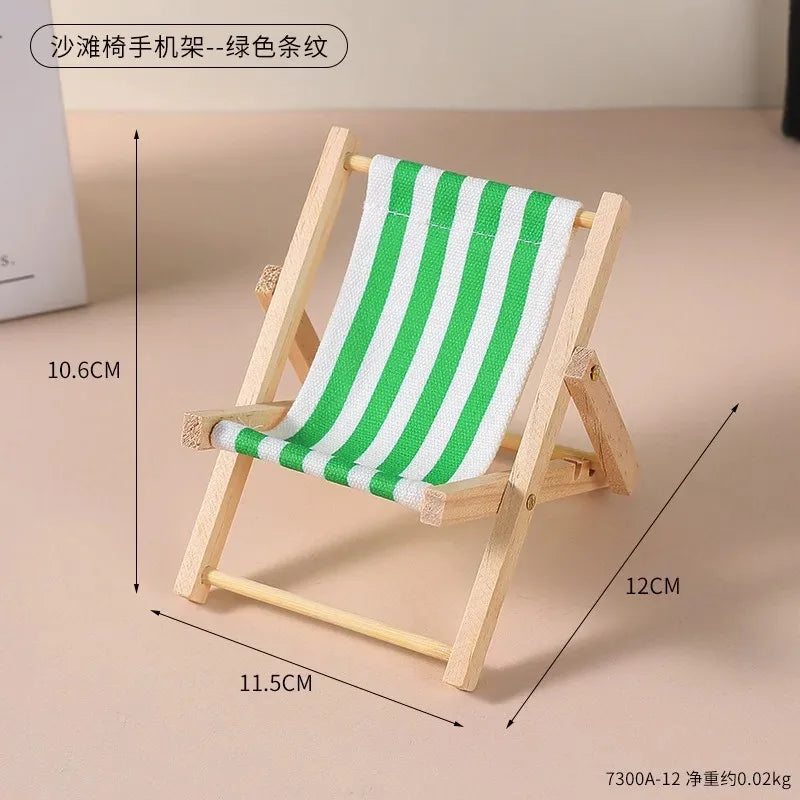 EZ Cute Labubu Doll Chair Mobile Phone Holder & Summer Swimsuit Dress with Slippers Doll Shirt Sea Beach Style