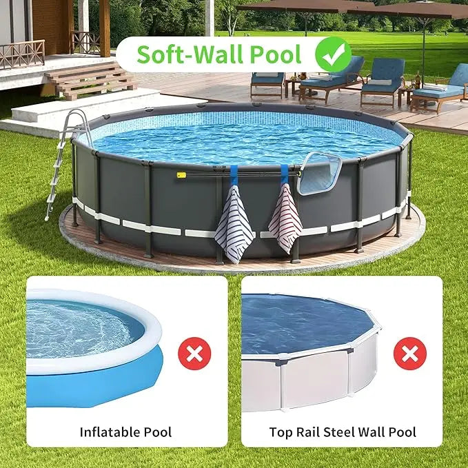 EZ Poolside Pool Leaf Skimmer Net Holder  Above Ground Pool Pole Hange Adjustable Telescopic Swimming Pole Hooks  Accessories