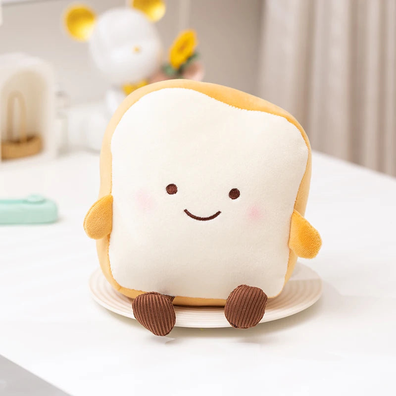 EZ New Cartoon Egg Stuffed Toy Expression Food Bread Toast Series Breakfast Doll Fun Decoration Pillow Baby Comfort Doll Xmas Gifts