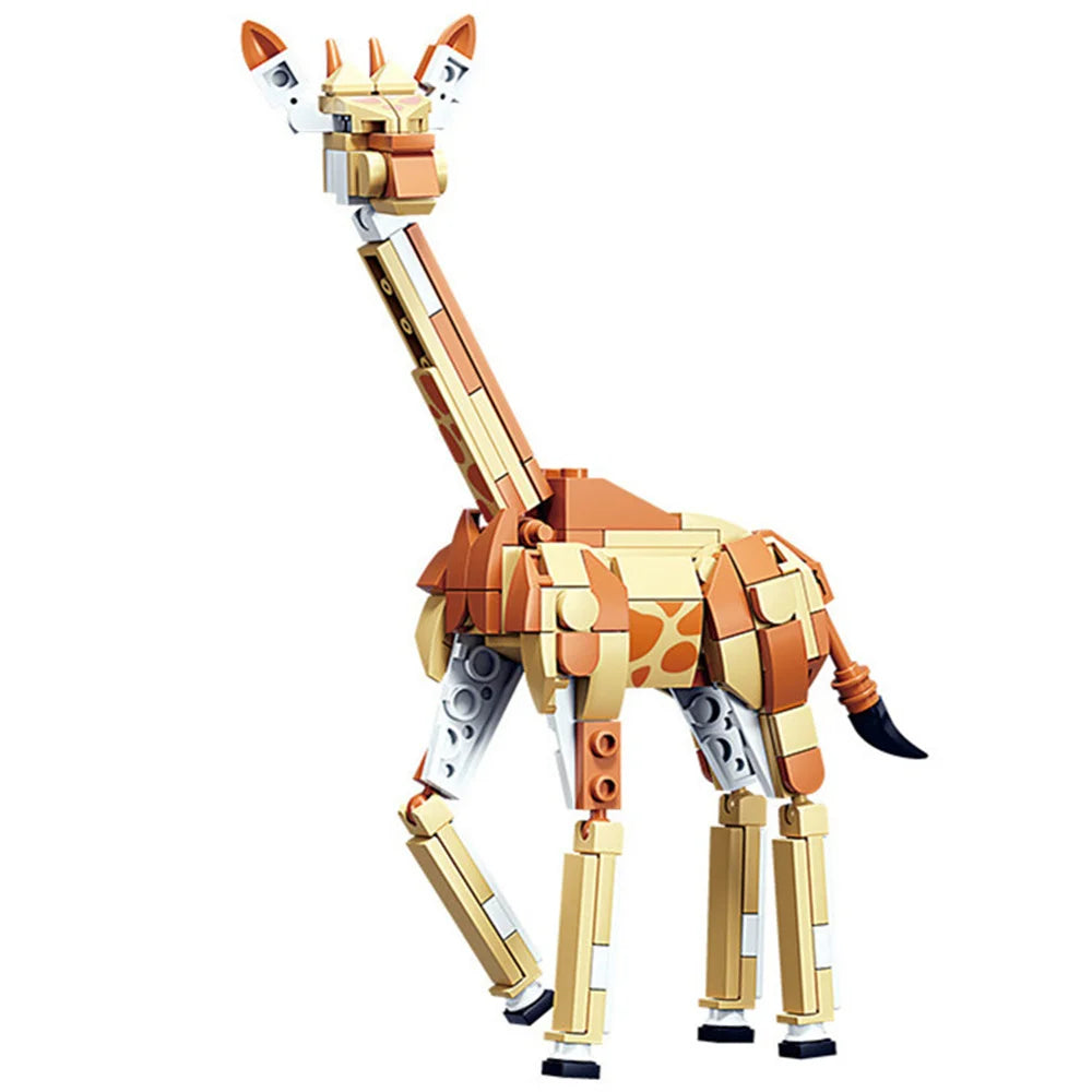 EZ Animals Figures Fox Kangaroo Giraffe Figure Model Building Blocks Kits Toys For Children Wild Animal Kids Gifts