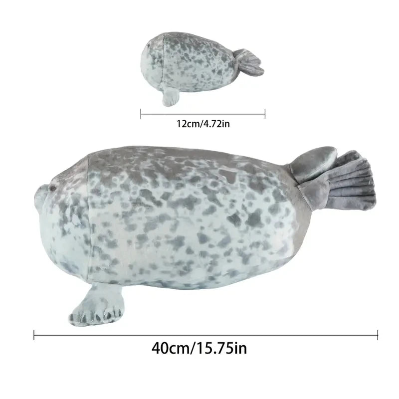 EZ 40cm Mother and son Seal five-piece plush toy Seal zipper toy for boys and girls Christmas Halloween gifts