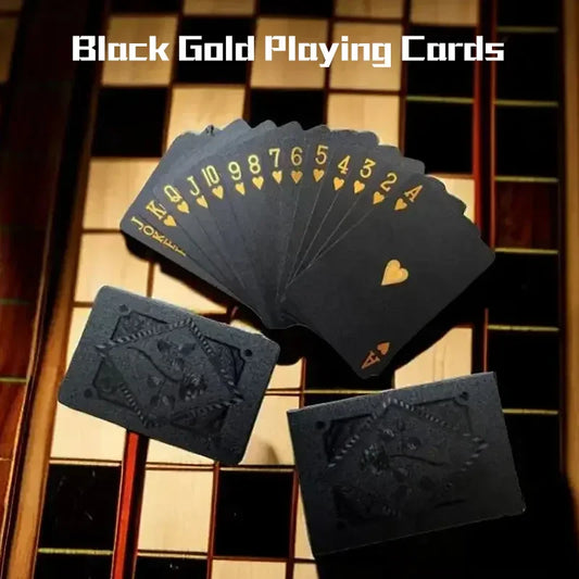 EZ Color Black Gold Playing Card Game Card Group Waterproof Poker Suit Magic Dmagic Package Board Game Gift Collection