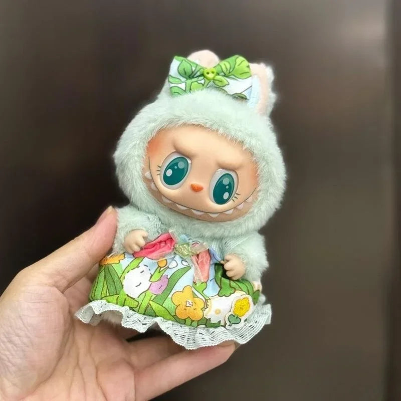 EZ Mini Plush Doll'S Clothes Outfit Accessories For Korea Kpop Exo 15-17cm Labubu Idol Overalls set Clothing Gift