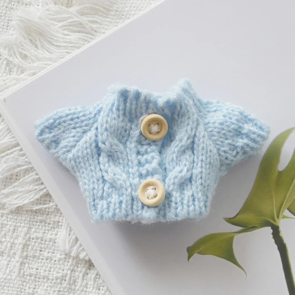 EZ Mini Doll'S Clothes Outfit Accessories For Labubu for Elf doll Knitted Christmas Love twisted solid Santa sweater Clothing