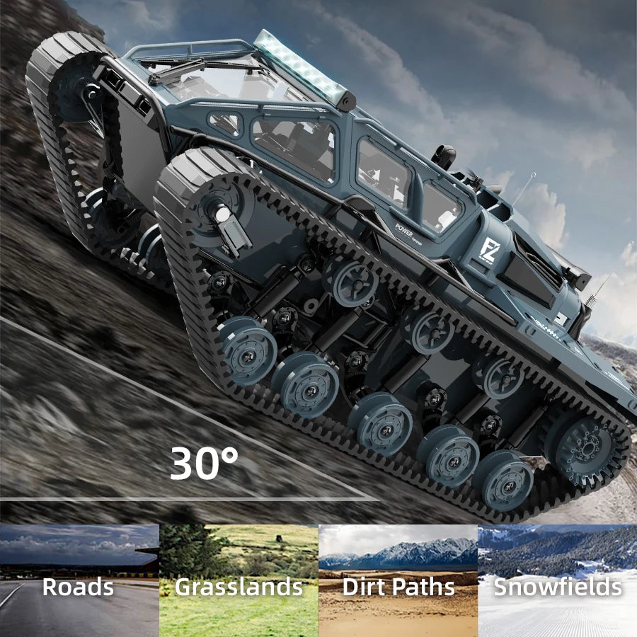 EZ JJRC C8812 LED Light Full Scale Tracked Tank Simulation Model Toy RC Car Model Drift Remote Control Off-Road Vehicle Boy Gift