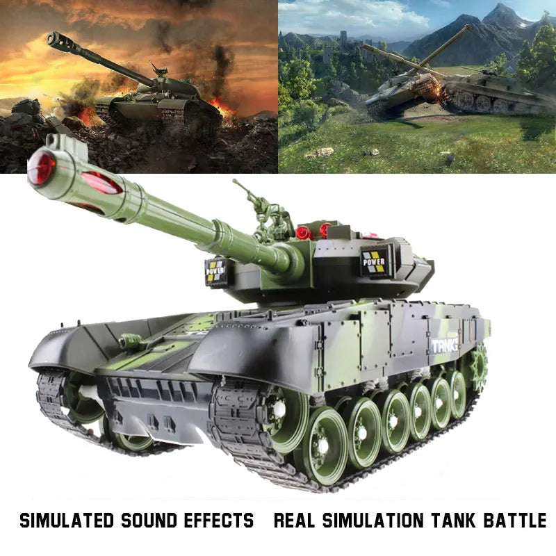 EZ 55/44/33CM Rc Tank Military War Tanks Electric Car Remote Control Simulation Shooting Radio-Controlled Crawler Toys for Boys