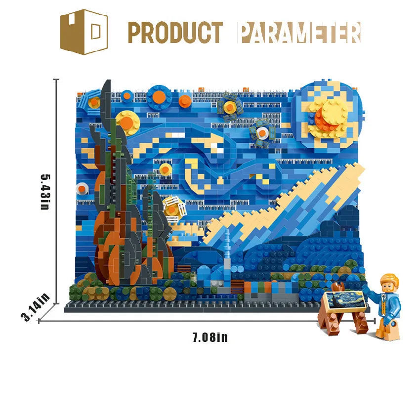 EZ Pantasy Kanagawa Surfing Puzzle Ukiyo-E Building Block Decoration Creative Assembling Toy World Famous Painting Gift
