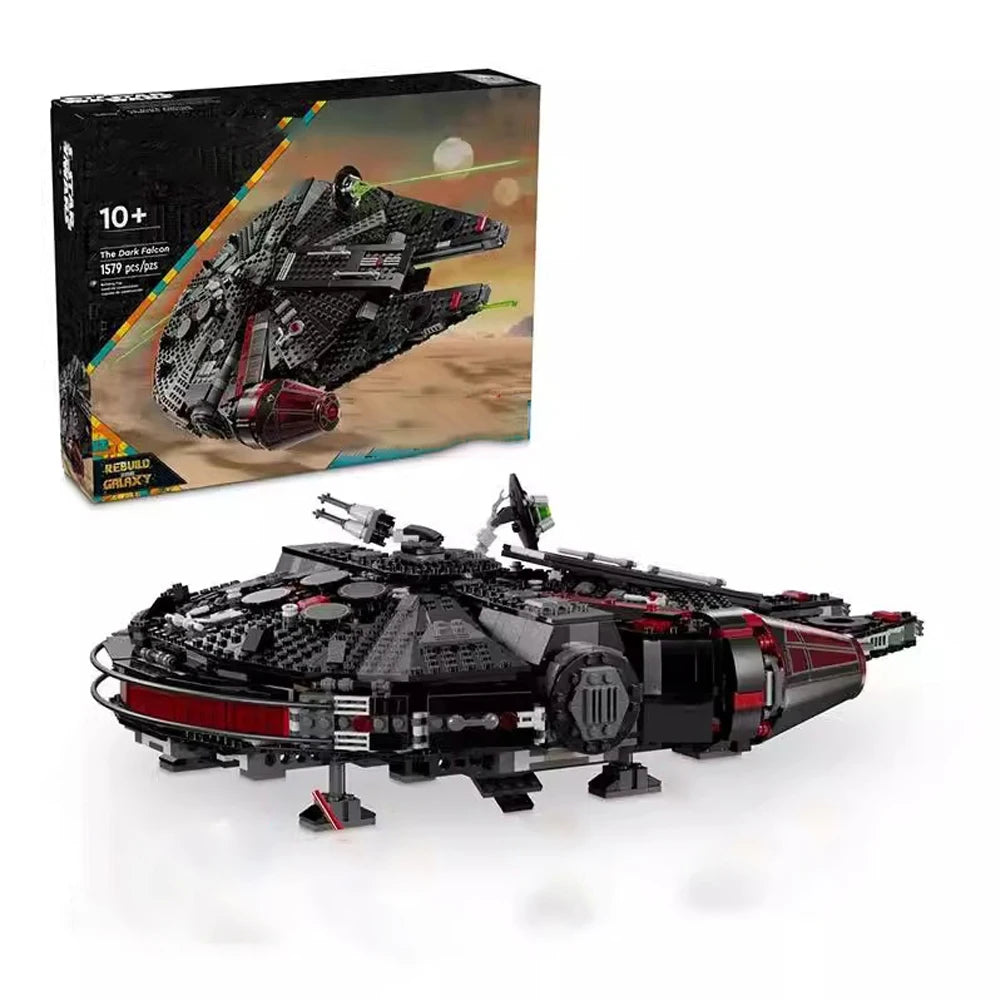 EZ New Falcon Millennium Dark Spaceship Model Building Blocks Puzzle Battle Series Toys Adult Boy Birthday Gift