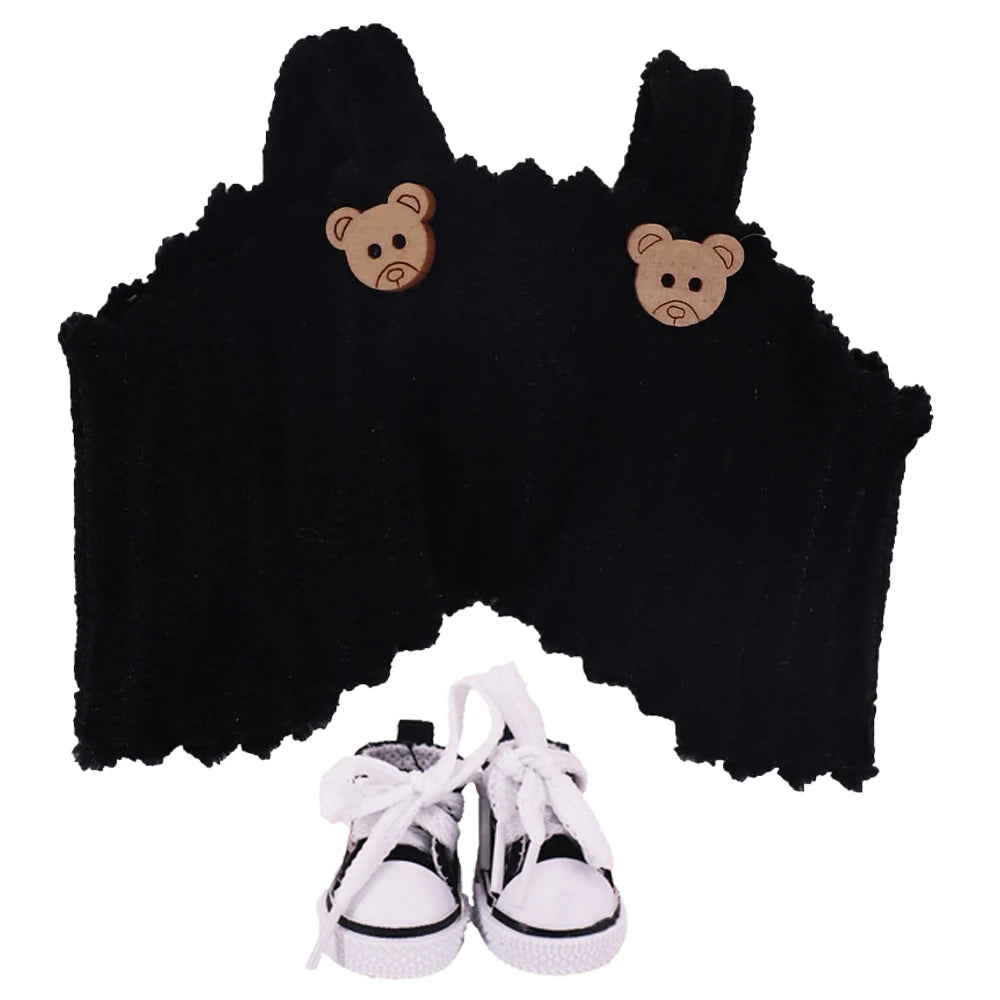 EZ Doll Pants+Doll Shoes For labubu 17cm Plush Doll Clothes Accessories Girl's Toys Birthday Present
