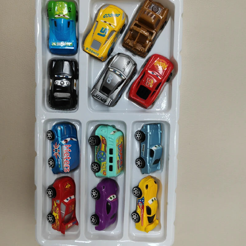 EZ New 12pcs Disney Pixar Cars Back Force Lightning Mcqueen Jackson 6cm Storm Mater Model Car Accompanying Toys Kids Birthday Gifts