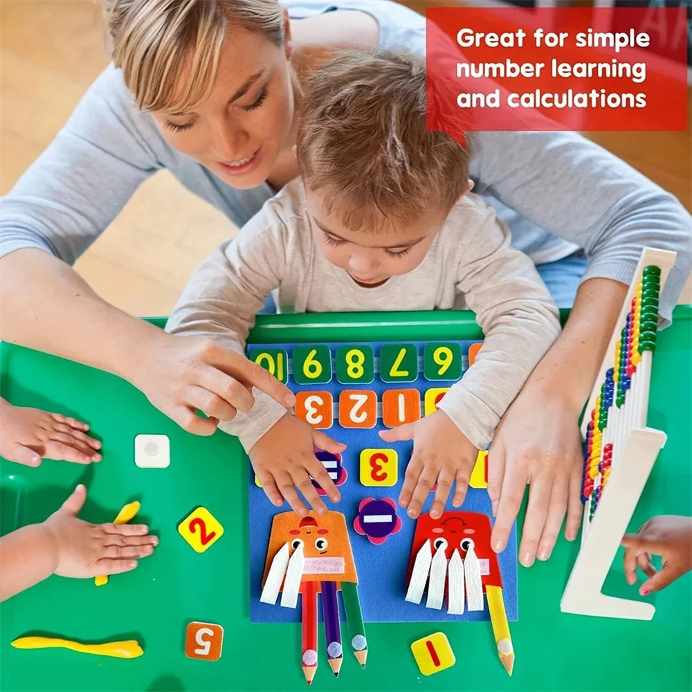 EZ Felt Learning Board Children Toys Educational DIY Toy Addition Subtraction Finger Arithmetic Teaching Enlightenment Board