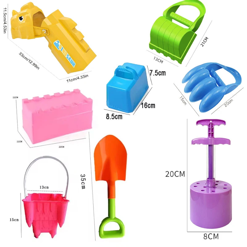 EZ Kids Water Play Beach Toys Sandbox Mold Set Shovel Castle Building Wall Honeycomb Briquette Mold Summer Outdoor Sand Play Game