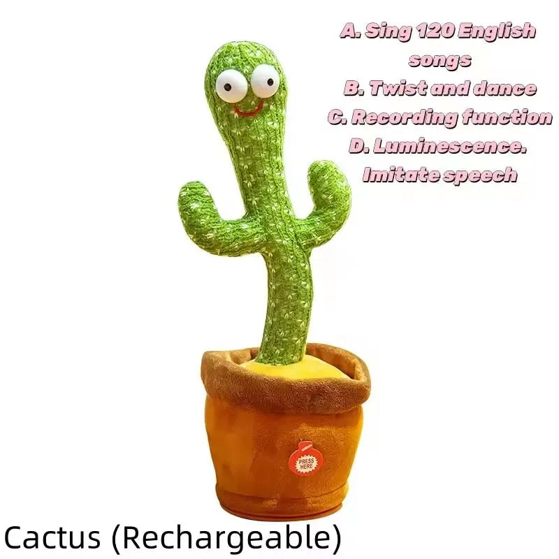 EZ Dancing Talking Cactus Toy Babies Kids Toddlers Interactive Singing Mimicking Recording Repeating Gift Boy Girl Educational Play