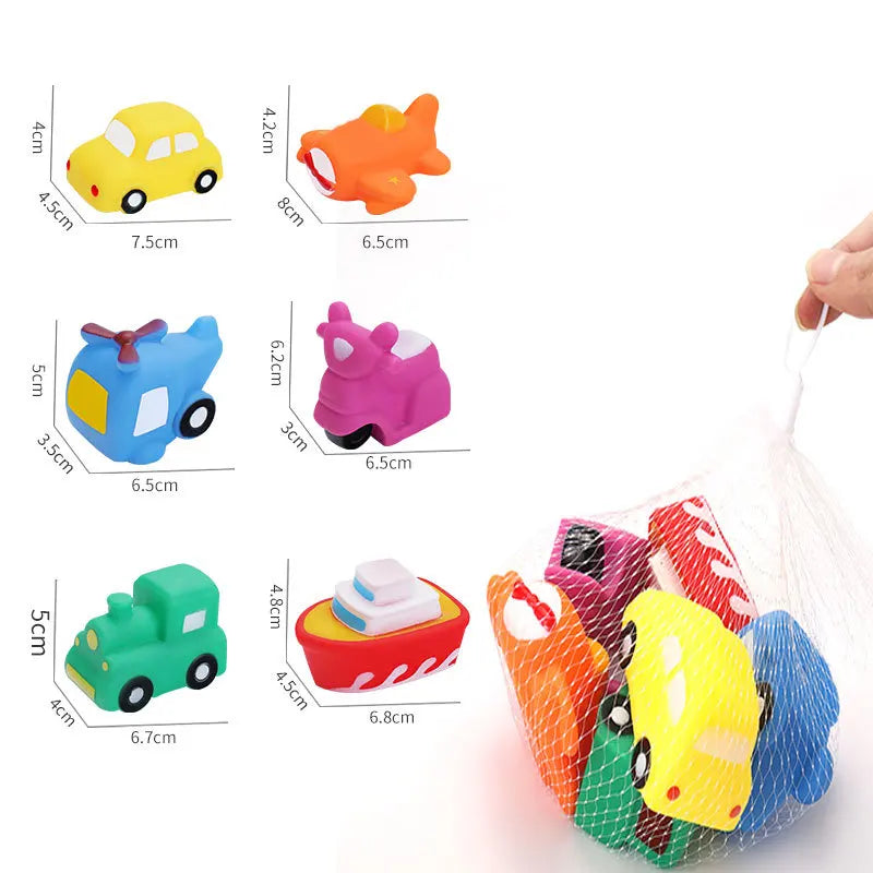EZ Baby Bath Toys Stacking Bath Boat Toy Silicone Adorable Animal Finger Puppets for Children Interactive Floating Squeeze Toy Gift