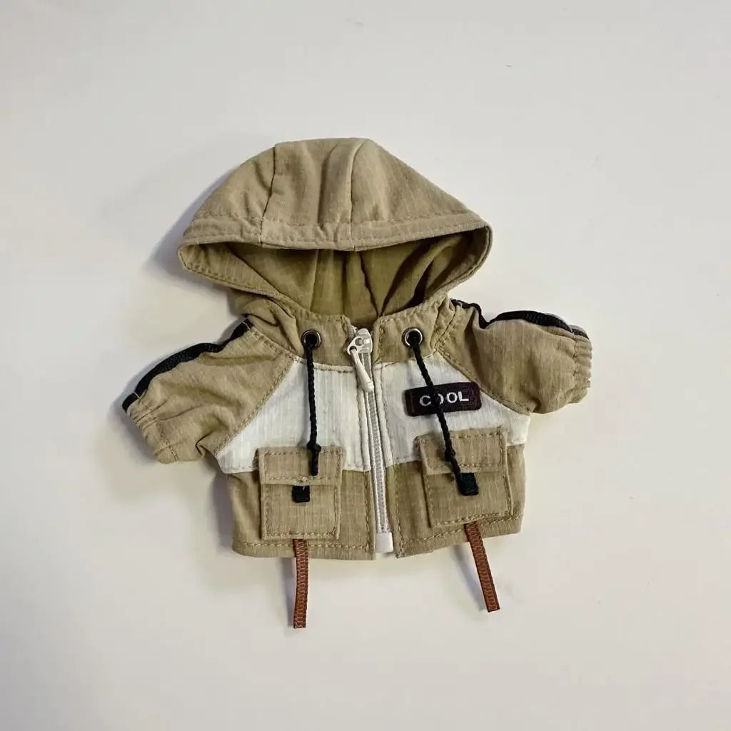 EZ 17cm Mini Plush Doll'S Clothes Outfit Accessories For Korea Kpop Exo Labubu Idol trendy cool tooling pocket Clothing Gift