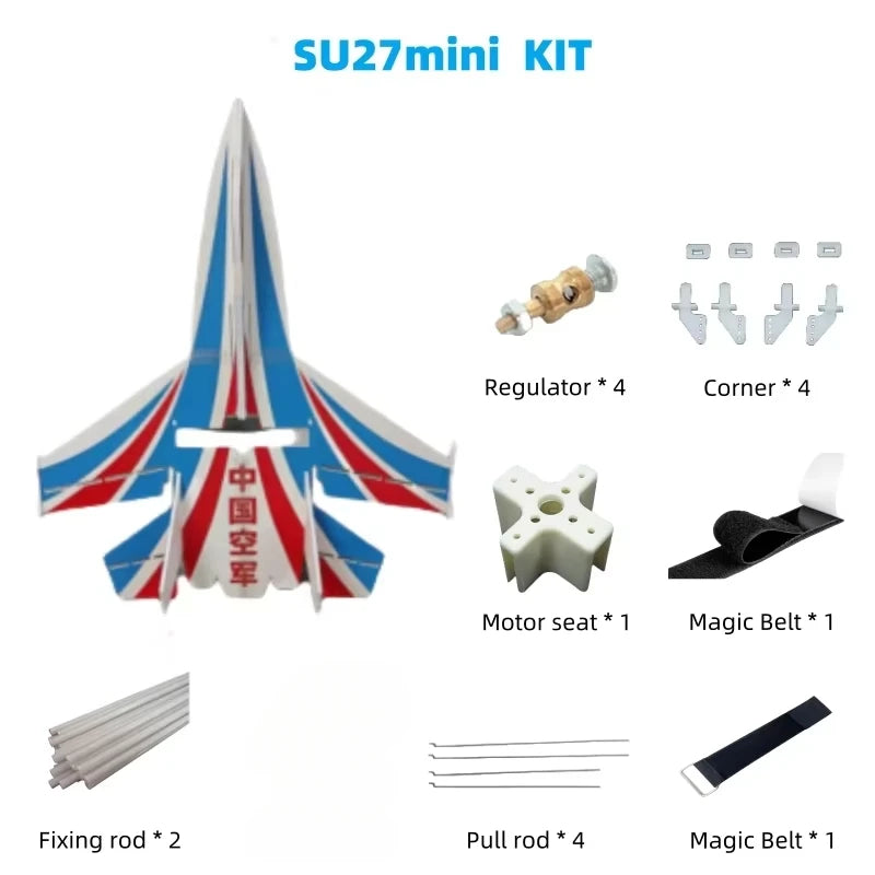 EZ Su27mini Rc Beginner Training Plane 56cm Small Model Airplane KIT Remote Control Fixed Wing Crash Resistant Magic Board Glider