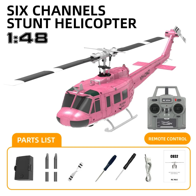 EZ C032 UH-1 brushless RTF RC Helicopter 6-axis Gyroscope One Click 3D Flip Optical flow positioning UH1 helicopter model Hobby Toy