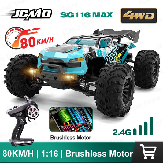 EZ SG116MAX 80KM/H High Speed RC Car Brushless 4WD Off-Road Drift Remote Control Car 1:16 Professional Racing Cars SG116PRO 40KM/H
