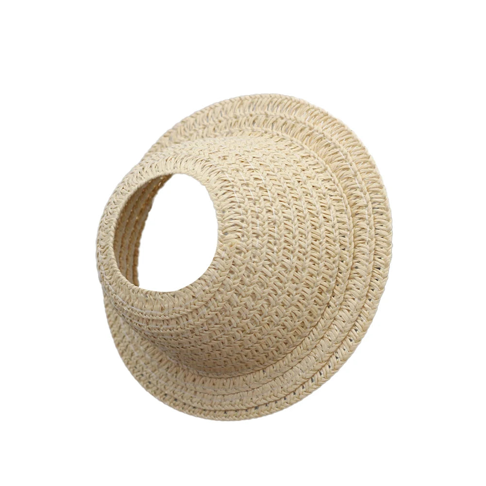 EZ For Sitting Party Labubu Hat Open Top Straw Hat Woven Hat  Labubu party clothing accessories countryside style Labubu outfit