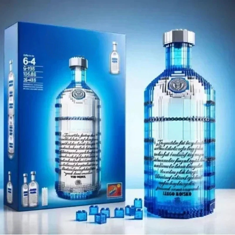 EZ 2025 NEW Building blocks whiskey bottle imported wine bottle decor set advanced wine cultural brick toy gift give friends